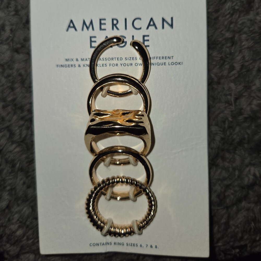 American Eagle gold stacking rings